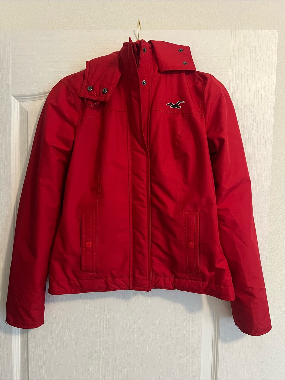 Hollister Red Hooded All Weather Jacket NEW